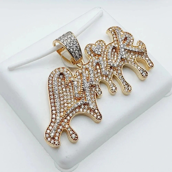 "14K Gold Plated Cubic Zircon Pendant, INUS1BR221 - Picture 6 of 9